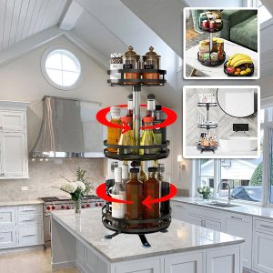 Obrotowy metalowy organizer do przechowywania 360° (3 poziomy) | SPINSTORE