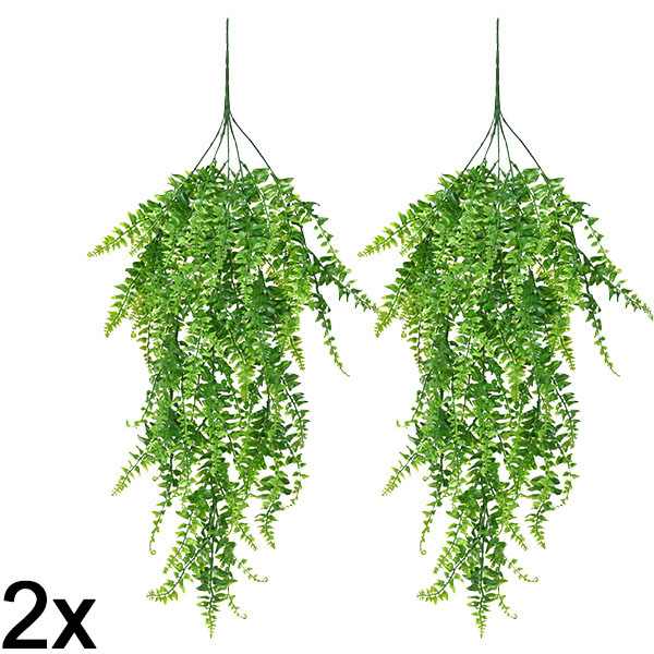 2x Sztuczna paproć wisząca (80 cm) | FERNY